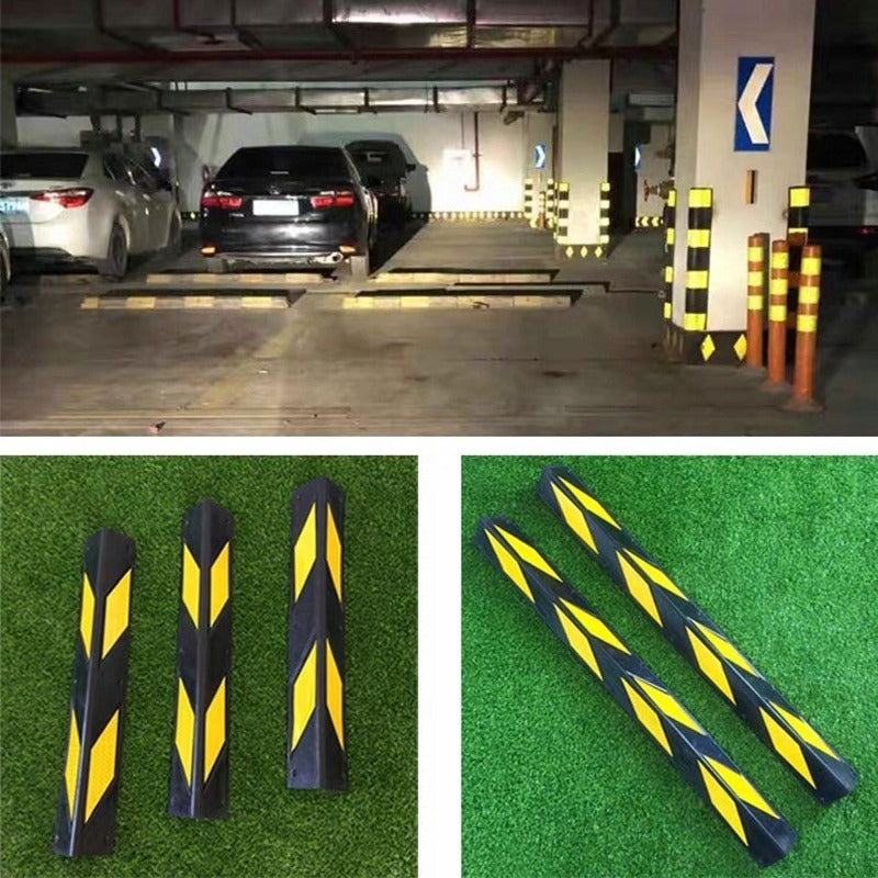 4 x Narożnik ochronny parkingowy krawędź odbojnik odblask gumowy żółty 80cm