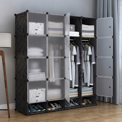 Duża modułowa szafa garderoba wieszak xxl czarna