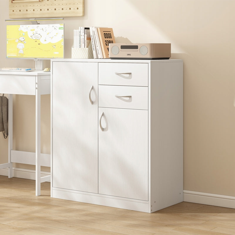 Nowoczesna biała komoda loft 74 cm – szuflady, półki i drzwi