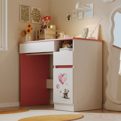 Biurko różowe dla dziewczynki - 90 cm