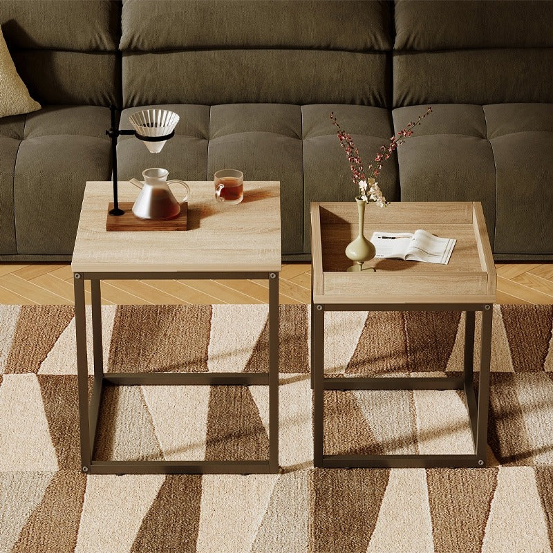 Stolik kawowy ława stół zestaw stolików 2w1 loft industrialny jasny brąz