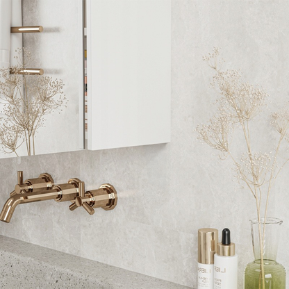 Szafka łazienkowa 60x60x22 cm z lustrem – biała, 2 drzwi, nowoczesny design