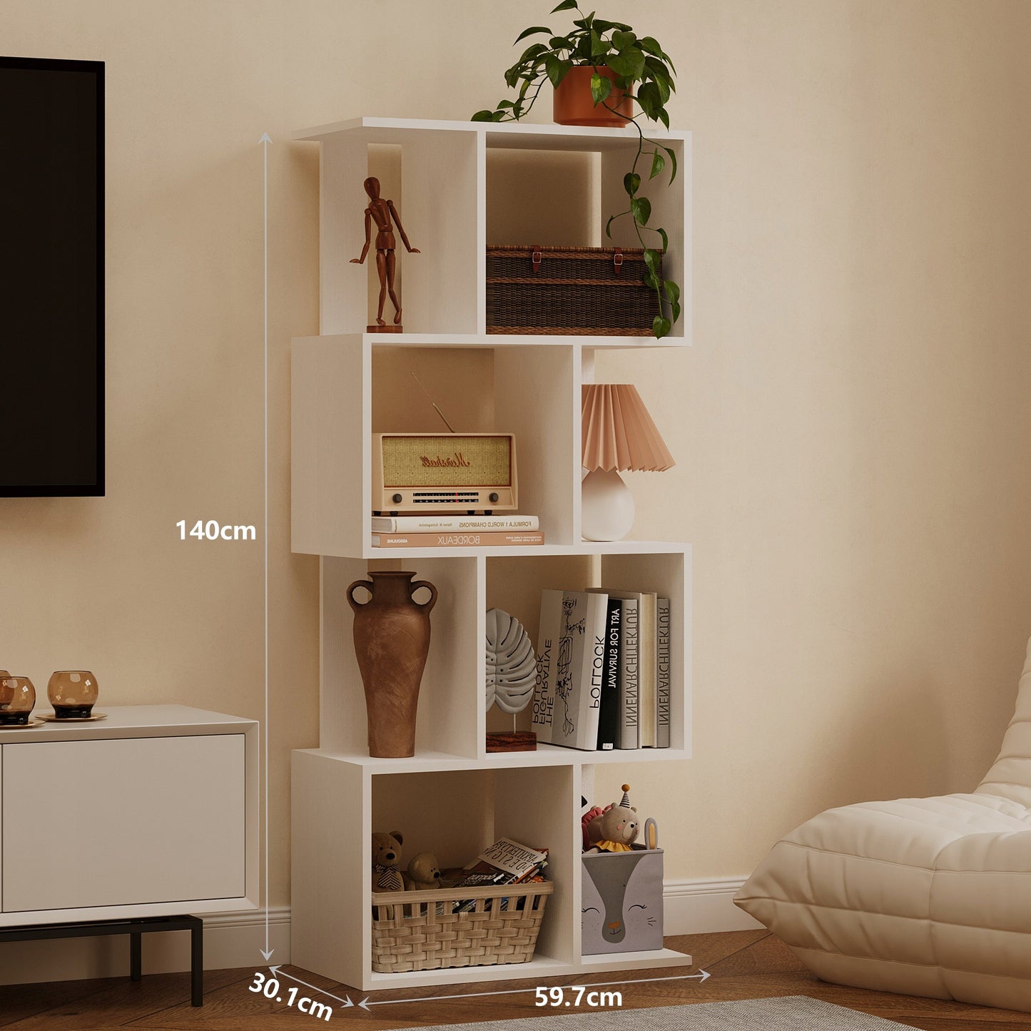 Regał biały na książki loft biblioteczka