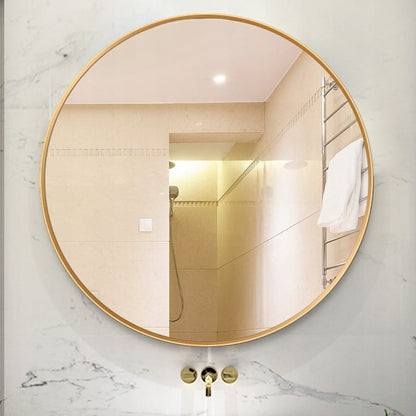 Okrągłe lustro 70 cm – cienka rama, nowoczesny design, w zestawie elementy mocujące