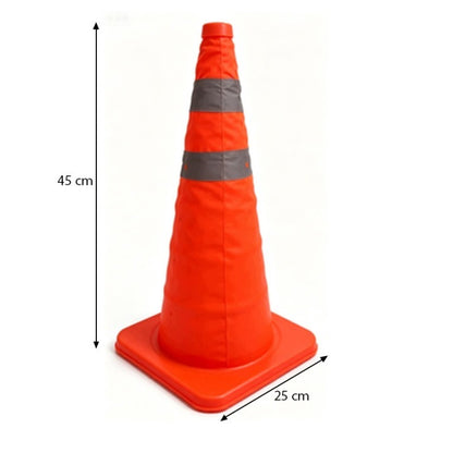 Pachołek Drogowy Składany Odblaskowy 45 cm Pomarańczowy 25x25 cm