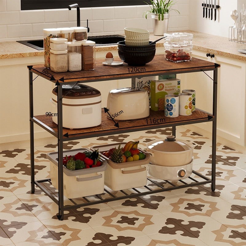 Szafka - wyspa kuchenna półka regał loft industrialny rustykalny brąz 120 cm