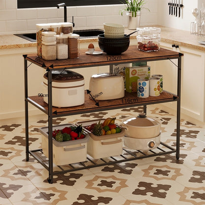 Szafka - wyspa kuchenna półka regał loft industrialny rustykalny brąz 120 cm