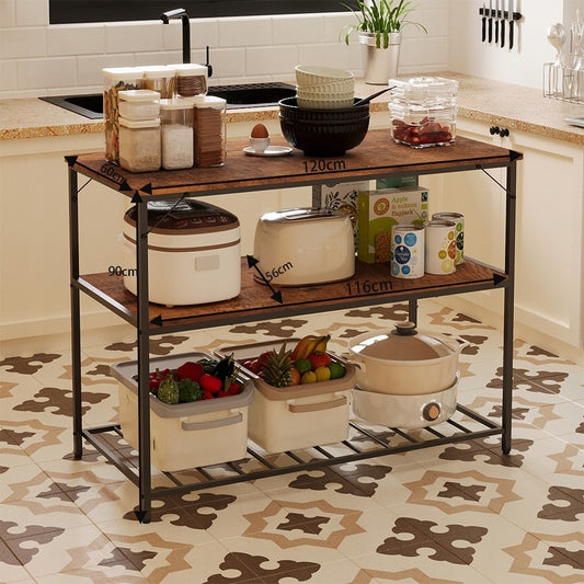 Szafka - wyspa kuchenna półka regał loft industrialny rustykalny brąz 120 cm