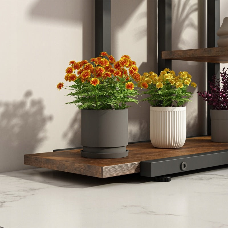 Kwietnik metalowy z półkami – 113 cm, styl industrialny