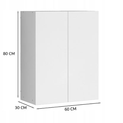 Szafka łazienkowa wisząca biała 2-drzwiowa nowoczesna ścienna 3 półki 80 cm