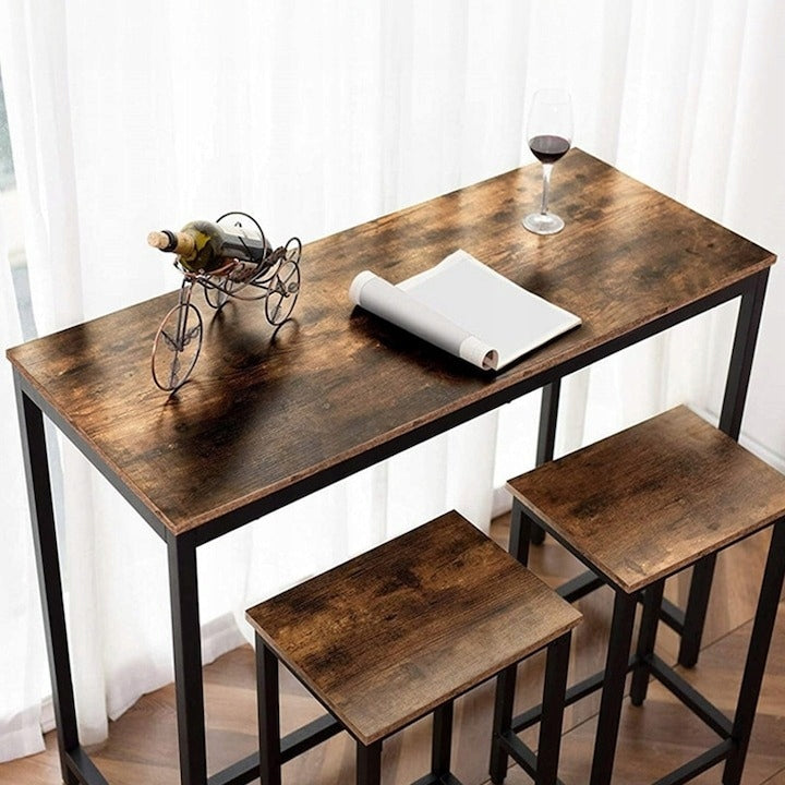 Stół barowy z 2 krzesłami 100x40x90 cm – industrialny design, nowoczesny loftowy styl