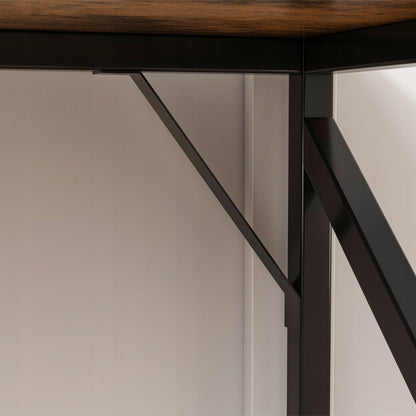 Biurko komputerowe industrialne stolik rustykalny brąz metalowa rama loft