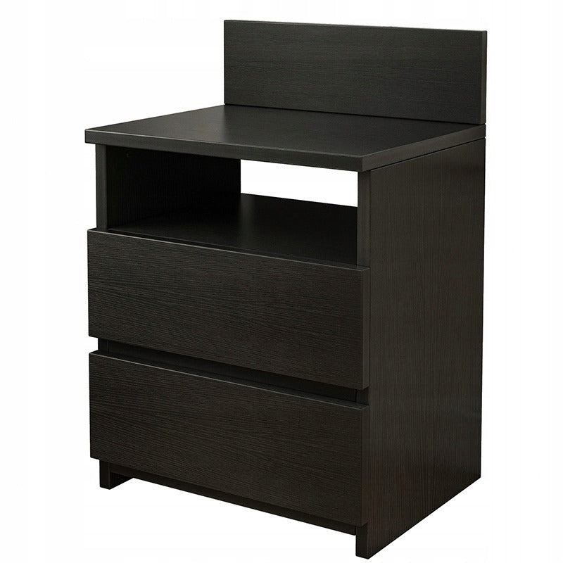 Szafka nocna 40cm stolik komoda 2 szuflady czarna loft nowoczesna sypialnia