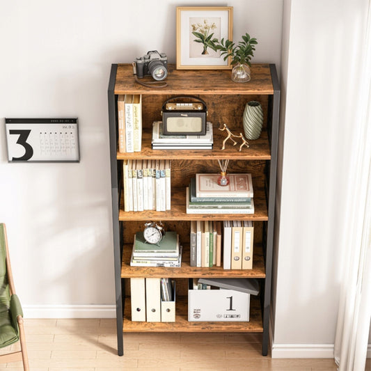 Szafka industrialna 74x30x155 cm – 5 półek, MDF i metal, styl loftowy