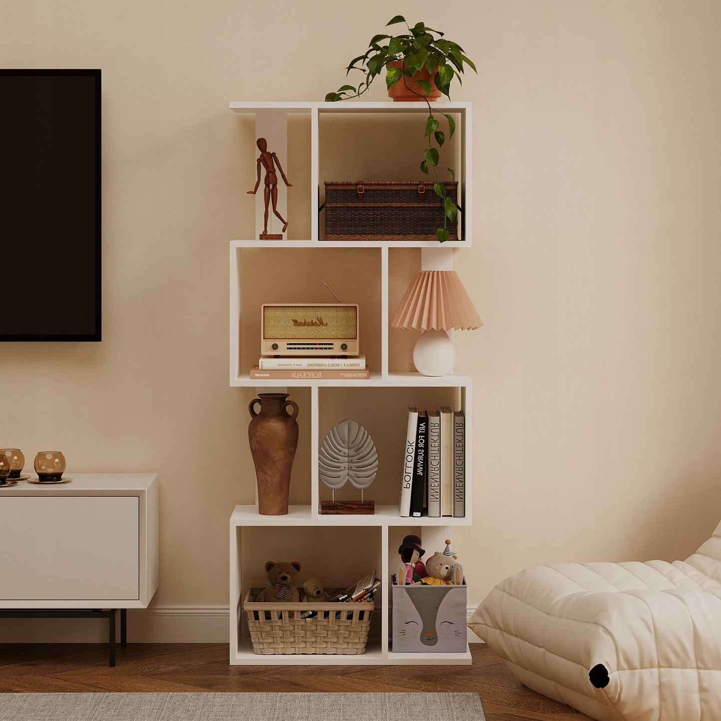 Regał biały na książki loft biblioteczka