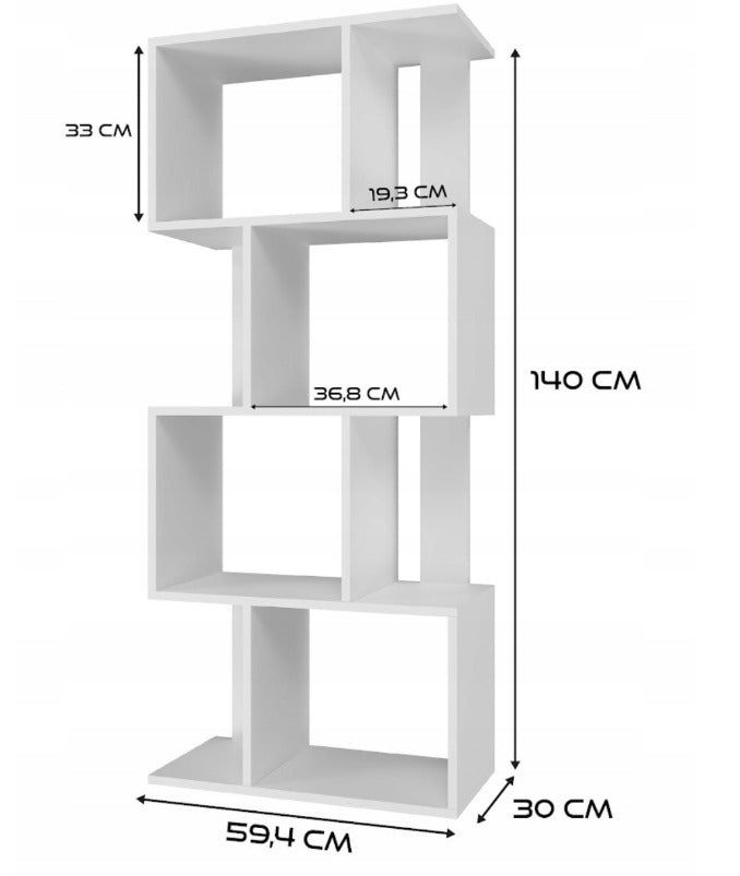 Regał biały styl nowoczesny, loftowy, skandynawski - 140 cm