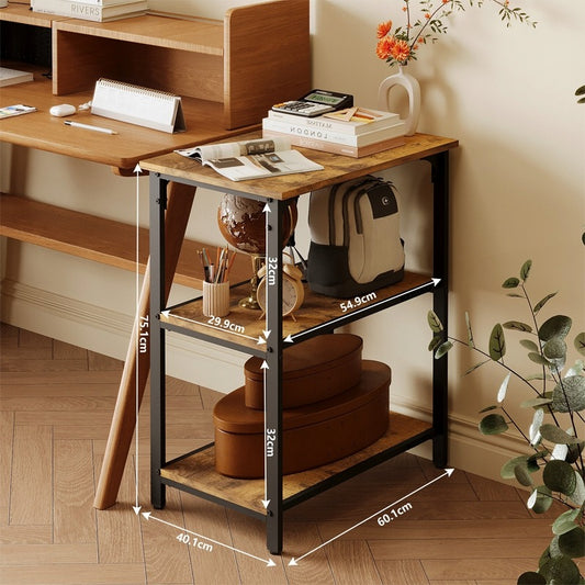 Stolik industrialny ciemny brąz retro - 75 cm