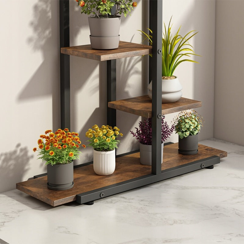 Kwietnik metalowy z półkami – 113 cm, styl industrialny