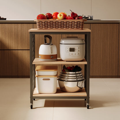 Szafka mobilna/ wózek kuchenny na kółkach jasny brąz - 60 cm