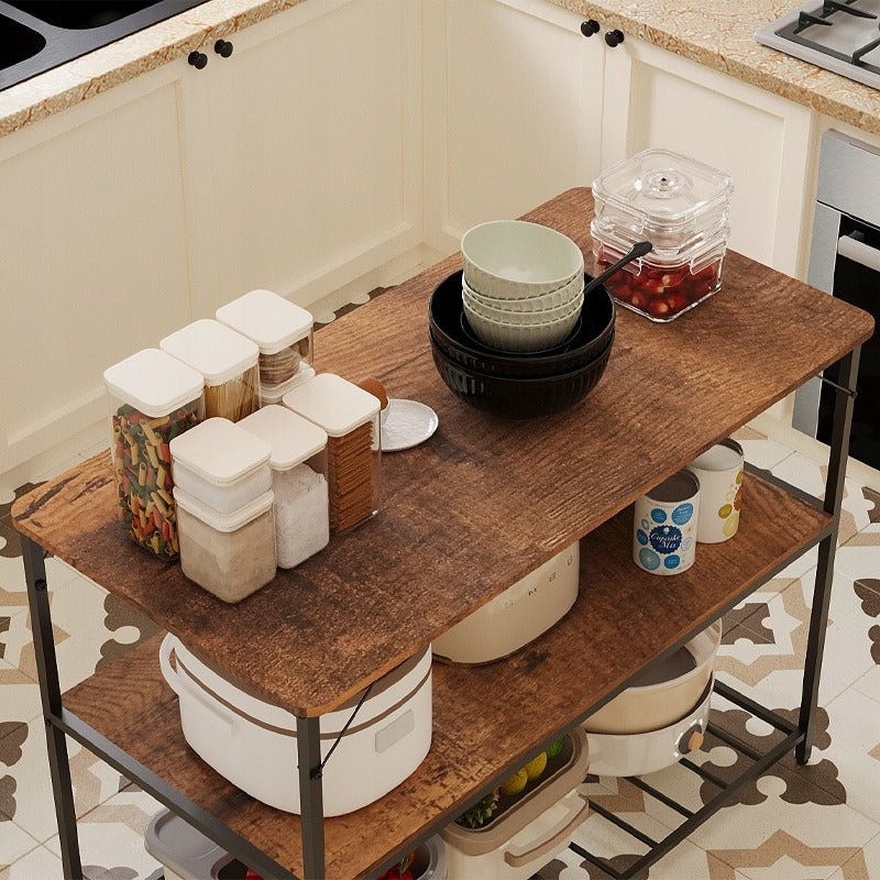 Szafka - wyspa kuchenna półka regał loft industrialny rustykalny brąz 120 cm