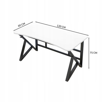 Biurko komputerowe białe gamingowe nowoczesne dla gracza loft duże 120 cm