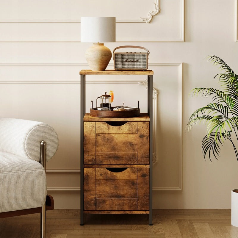 Szafka nocna ciemny brąz loft retro 80cm