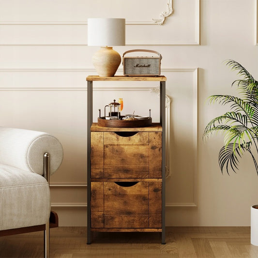 Szafka nocna ciemny brąz loft retro 80cm