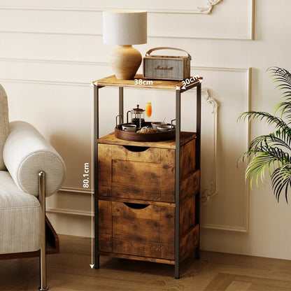 Szafka nocna ciemny brąz loft retro 80cm