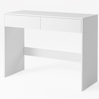 Biurko komputerowe białe 100 cm – nowoczesne, loft, 2 szuflady, stół toaletka