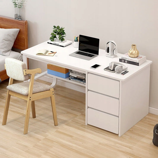 Biurko komputerowe loft białe 3 półki skandynawski nowoczesne 120 cm