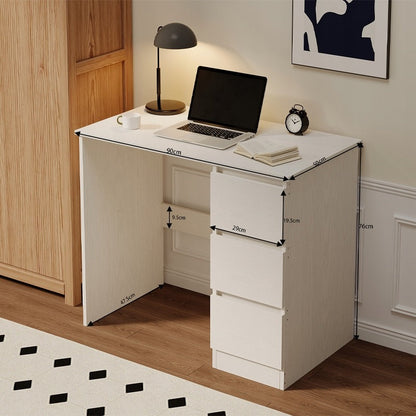Biurko Komputerowe Loft z Szufladami Białe 90x50 cm Młodzieżowe Home Office