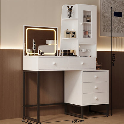 Toaletka kosmetyczna makijażu wizażu z lustrem LED glamour nowoczesna loft