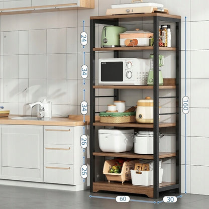 Regał industrialny stojący brązowy wysoki 5 poziomowy loft półki 160 cm