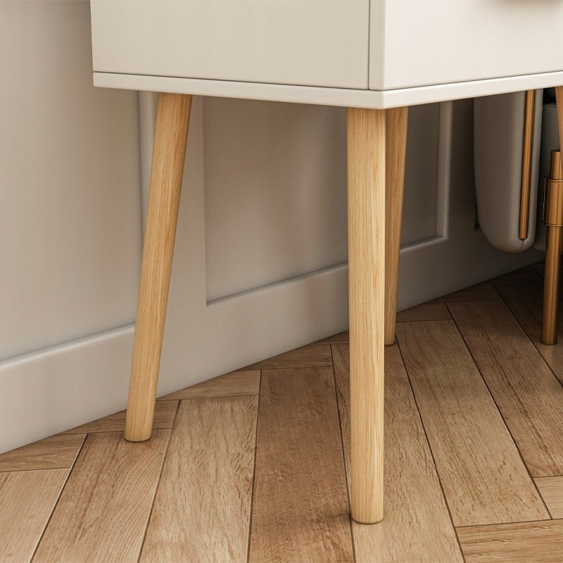 Szafka nocna biała z szufladą – loft skandynawski, idealna do sypialni glamour