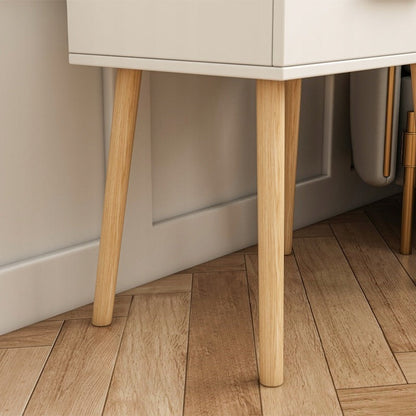 Szafka nocna biała z szufladą – loft skandynawski, idealna do sypialni glamour