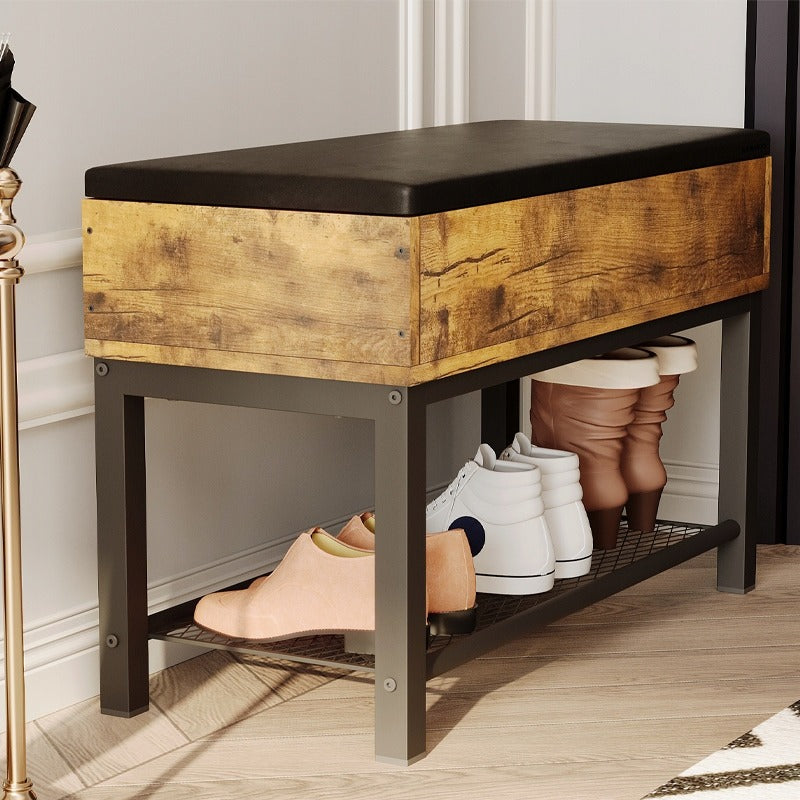 Szafka na buty z siedziskiem I schowkiem – ławka do przedpokoju loft retro