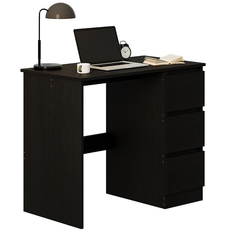 Biurko komputerowe stolik czarne młodzieżowe nowoczesne z szufladami loft