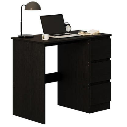 Biurko komputerowe stolik czarne młodzieżowe nowoczesne z szufladami loft