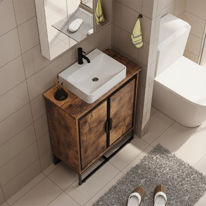 Szafka pod umywalkę do łazienki brązowa - 82 cm