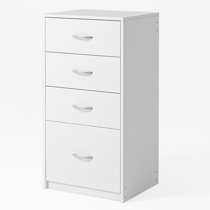 Nowoczesna półka z 4 szufladami w stylu loftowym, biała komoda, duża szafka biurowa 85 cm