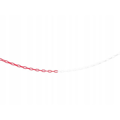 Łańcuch plastikowy 25 m blokujący 6 mm ostrzegawczy biało-czerwony