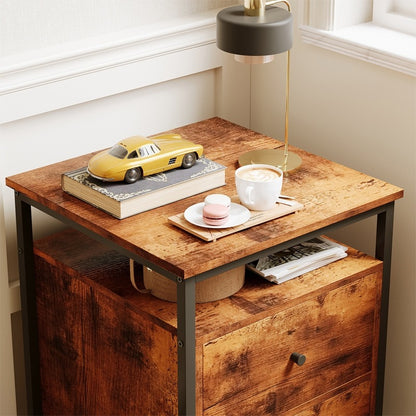 Szafka nocna / stolik do sypialni I salonu – loft, brąz rustykalny retro