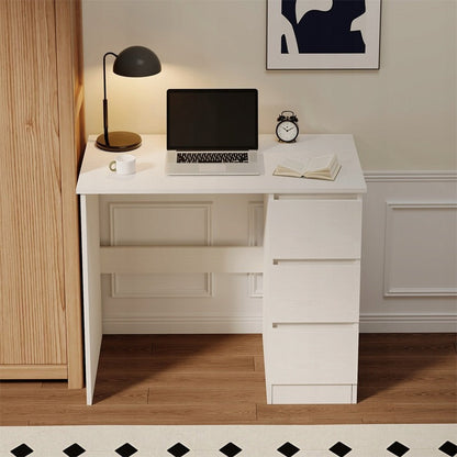 Biurko Komputerowe Loft z Szufladami Białe 90x50 cm Młodzieżowe Home Office