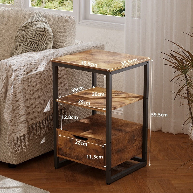 Szafka nocna stolik do sypialni brązowa 80cm