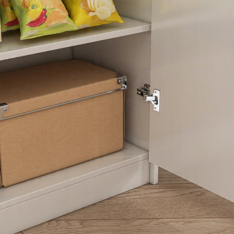 Biała szafka biurowa loft 108 cm – 2 drzwi, przestronne półki, niezależna