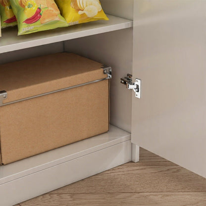 Biała szafka biurowa loft 108 cm – 2 drzwi, przestronne półki, niezależna