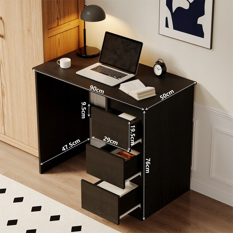 Biurko komputerowe stolik czarne młodzieżowe nowoczesne z szufladami loft