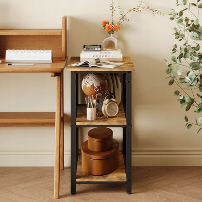 Stolik industrialny ciemny brąz retro - 75 cm
