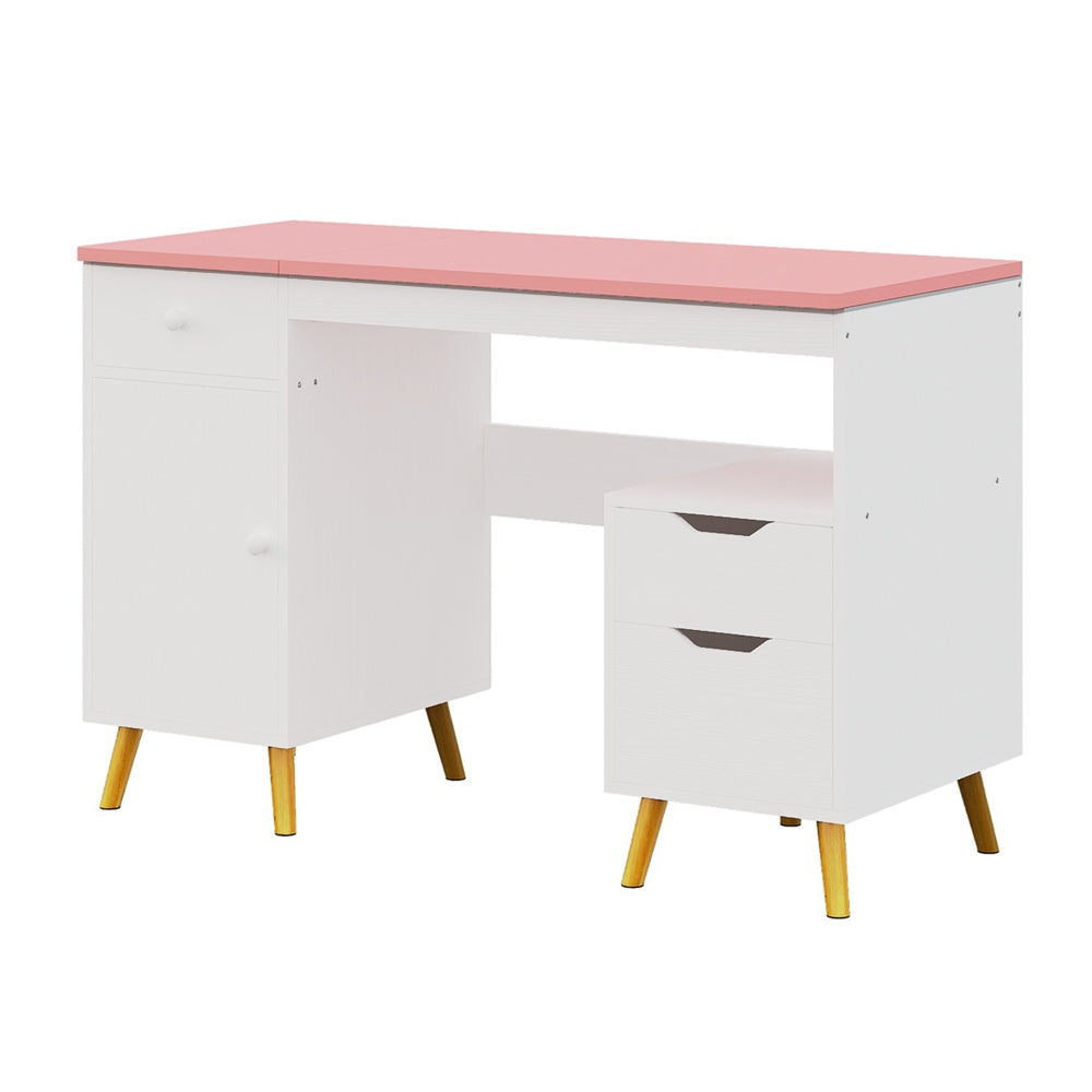 Biurko dla dziewczynki - białe z różowym blatem - 110 cm