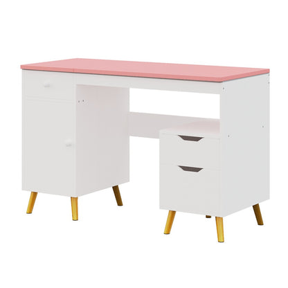 Biurko dla dziewczynki - białe z różowym blatem - 110 cm